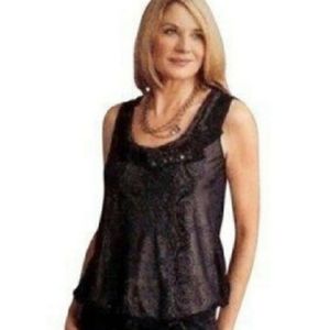 Cabi Black Jewel Bubble Tank Top Size Medium